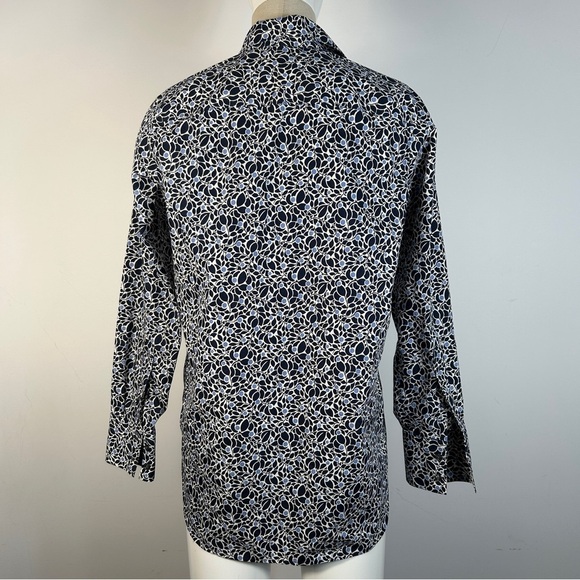 ❤️ Lands' End Women’s Navy and White Patterned Shirt 4 - Picture 3 of 8